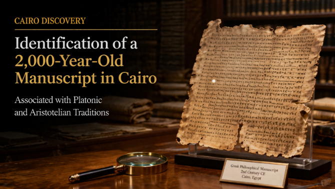 Identification of a 2,000-Year-Old Manuscript in Cairo Associated with Platonic and Aristotelian Traditions